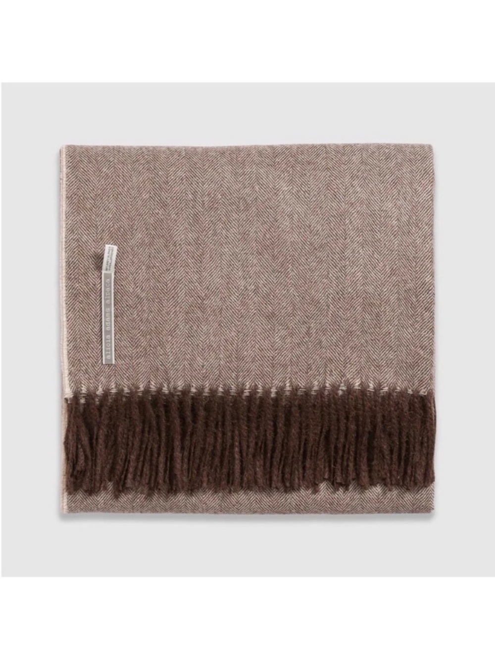 Alicia Adams Alpaca Herringbone Throw NEW